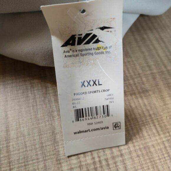 AVIA NWT Sports Bra Women Size XXXL Gray Padded Cropped Workout Casual - Picture 4 of 8